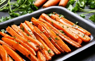 carote, miele, forno