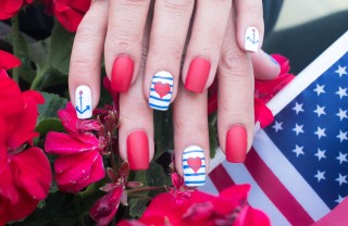 nail art, ancore, decorazioni unghie marine