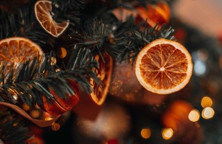 decorare l'albero di Natale con la frutta