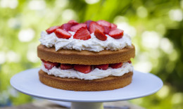 festa della mamma, torta alla crema, fragole e panna