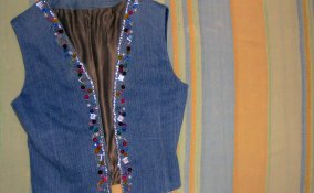 personalizzare gilet jeans, decorare gilet jeans