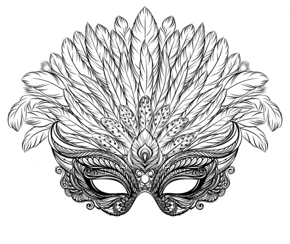 Carnevale - Maschera con capelli da stampare e colorare