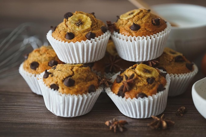 muffin alla banana e al cioccolato